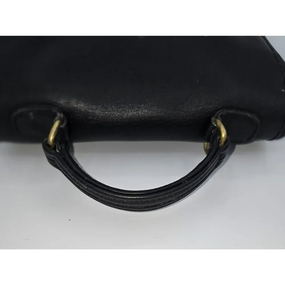 Vintage Coach Station Bag Black Leather Satchel Without Strap, Style 5130